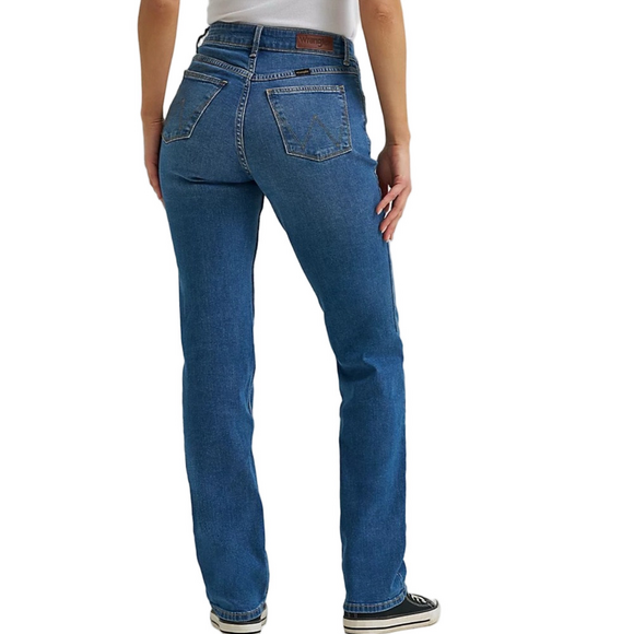 adidas Denim - Wrangler Women's Straight-Leg Jeans in Ocean Medium Wash, size 10x32